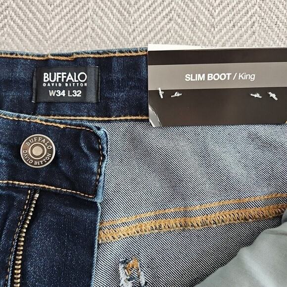 Buffalo By David Bitton Men's Size W34 L32 Slim Boot King Stretch Fit Jeans NWT - Picture 14 of 15